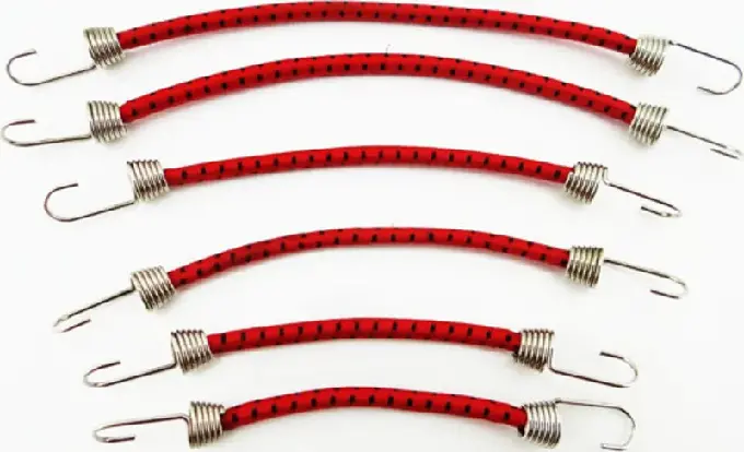 Hot Racing 1/10 Scale Bungee Cord Set (6) (Red W/ Black) (Acc468c12) 1