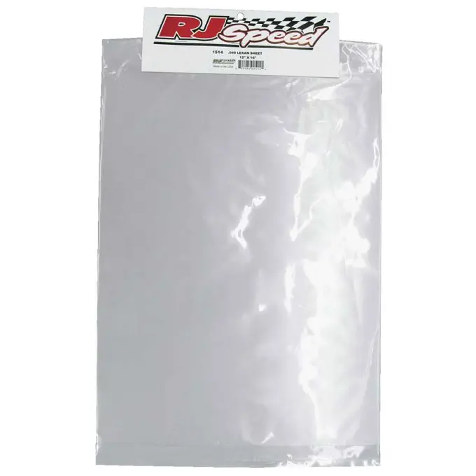 Rj Speed Large Lexan Sheet, 12X16" X .040 1.0Mm 1