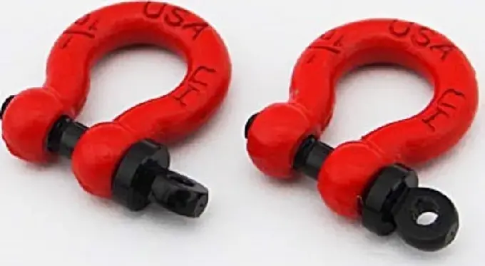 Hot Racing 1/10 Scale Red Tow Shackle D-Rings (2) (Acc808x02) 1