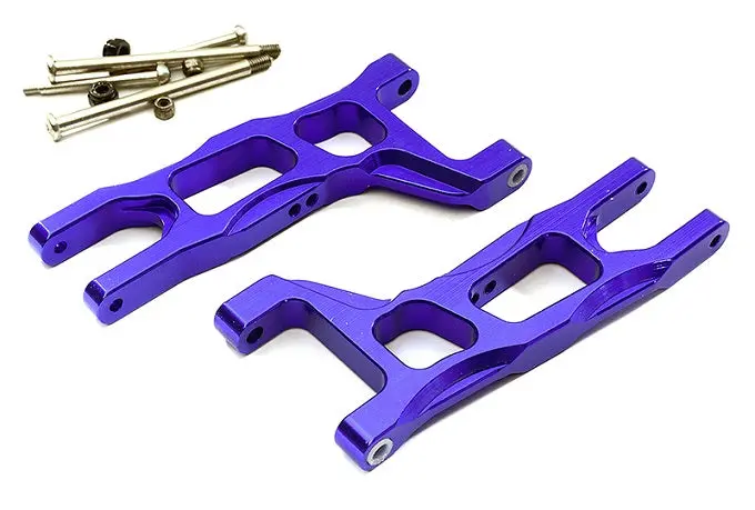 Integy 09 Alloy Front Lower Arms For 1/10 Electric Stampede 2Wd & Rustler 2Wd (Xl5, Vxl) (T8078blue) 1