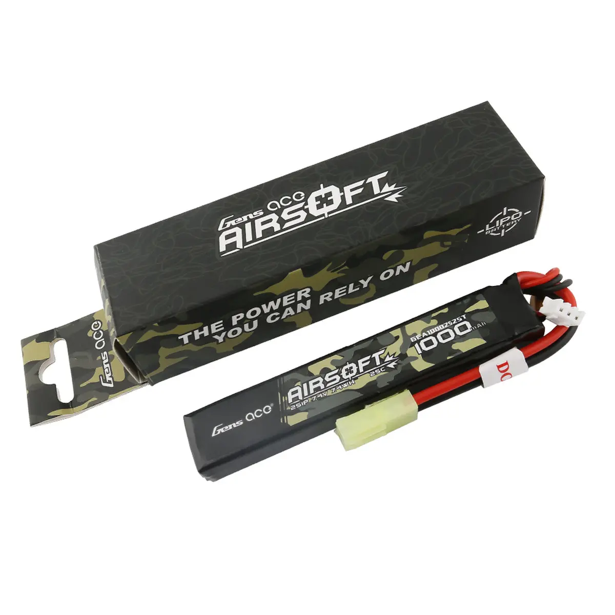 Gens Ace 25C 1000Mah 2S1p 7.4V Airsoft Battery With Tamiya Plug (Gea10002s25t) 1