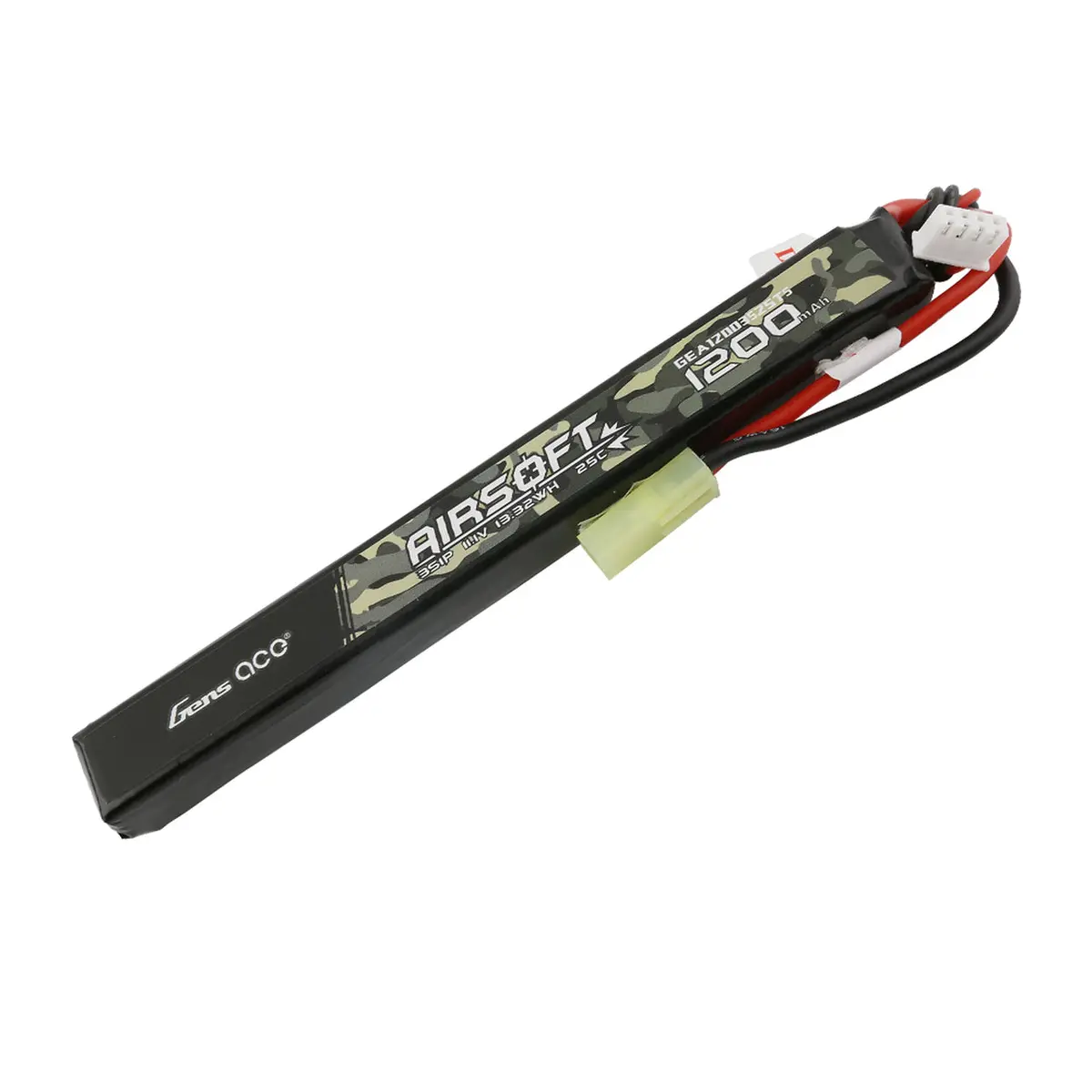 Gens Ace 25C 1200Mah 3S1p 11.1V Slim Airsoft Gun Battery With Tamiya Plug (Gea12003s25ts) 1