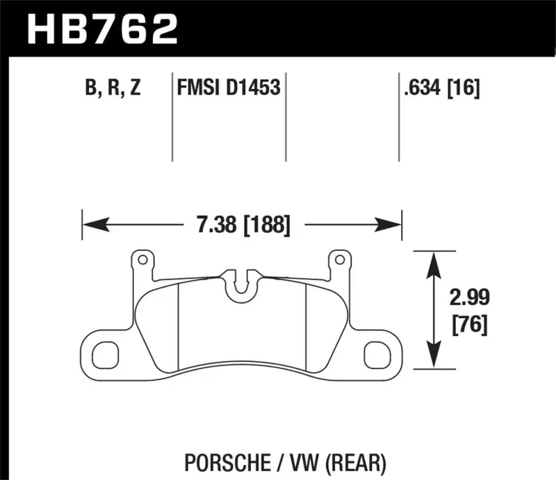 Hawk Hps 5.0 Rear Brake Pads For 2015 Porsche Cayenne 1