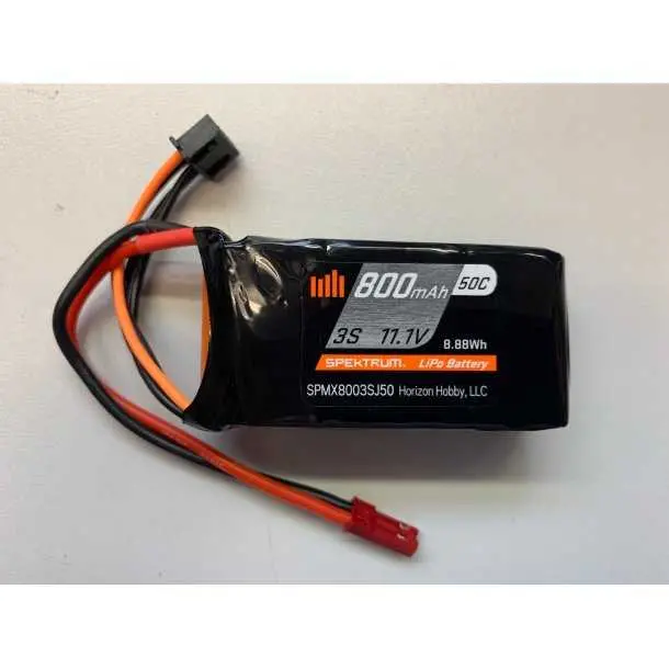 Spektrum 800Mah 3S 11.1V 50C Lipo, 18Awg Jst (Spmx8003sj50) 1