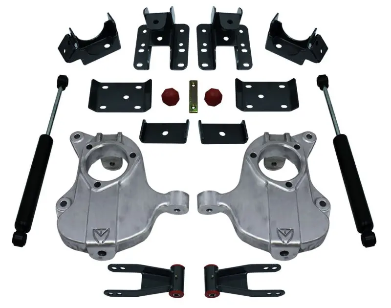 Maxtrac 2-Inch Front / 4-Inch Rear Lowering Spindle Kit For 2016–2018 Gm C1500 2Wd Short Bed Trucks 1
