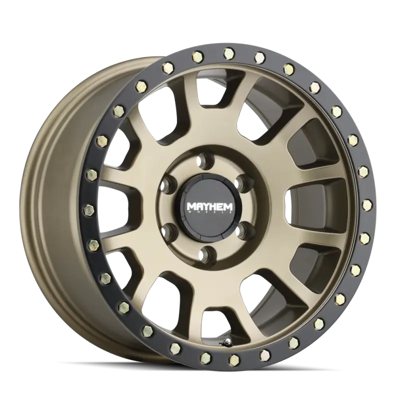 Mayhem 8302 Scout 20X9 / 6X139.7 Bp / -5Mm Offset / 106Mm Hub Matte Gold W/ Matte Black Lip Wheel 1