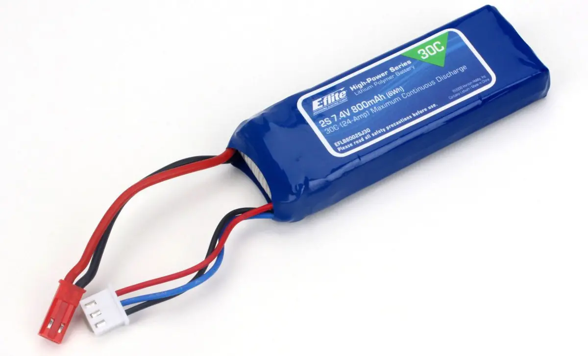 E-Flite 2S 800Mah 30C 7.4V Lipo, 18Awg Jst (Eflb8002sj30) 1