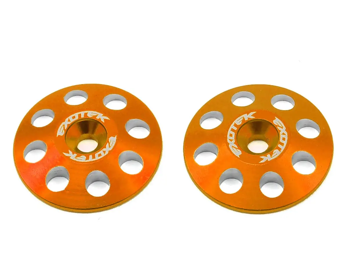 Exotek 22Mm 1/8 Xl Aluminum Wing Buttons (2) (Orange) (Exo1665org) 1