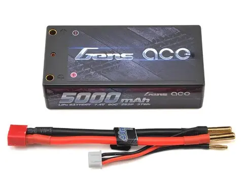 Gens Ace 2S Shorty Lipo Battery Pack 60C W/4Mm Bullet (7.4V/5000Mah) 1