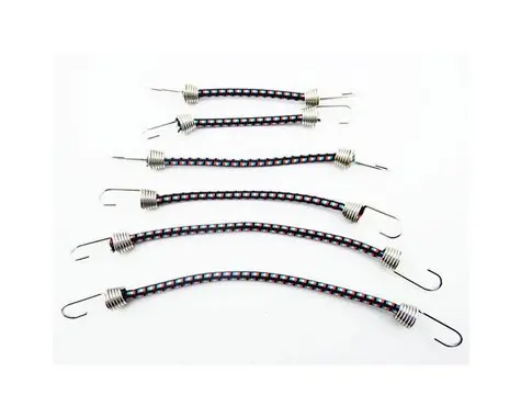 Hot Racing 1/10 Scale Bungee Cord Set (6) (Black W/ Blue Orange) (Acc468c1285) 1