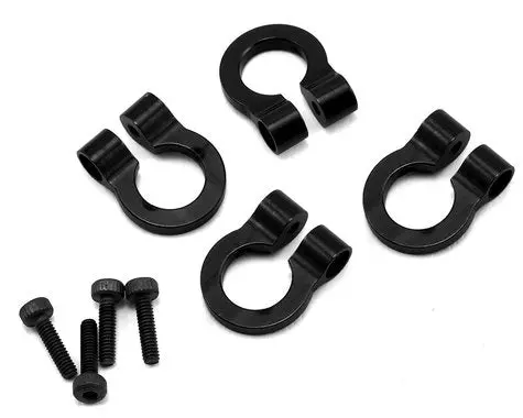 Hot Racing 1/10 Scale Aluminum Black Tow Shackle D-Rings (4) (Acc80801) 1