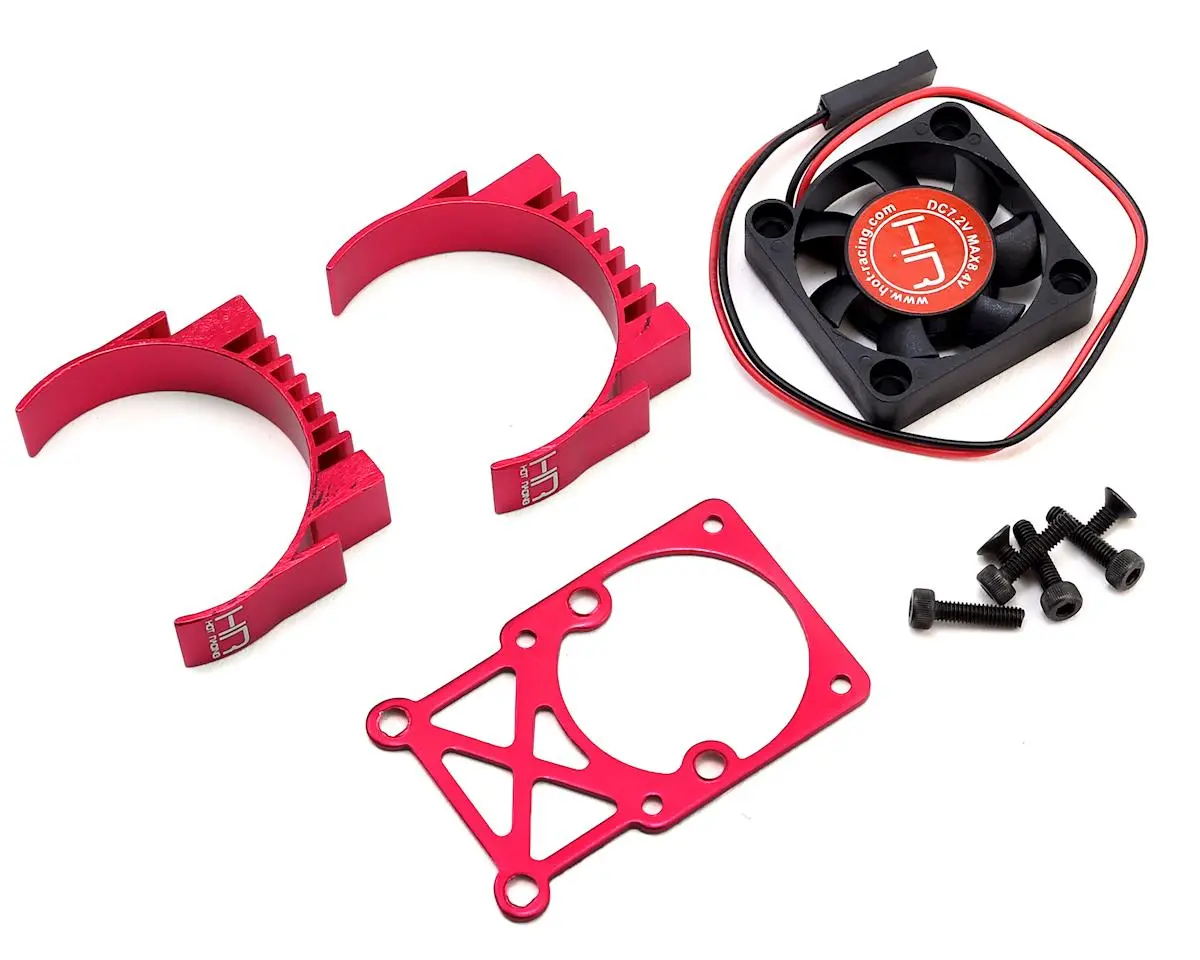 Hot Racing Clip-On Two-Piece Motor Heat Sink W/Fan (Red) (Hramh550te02) 1