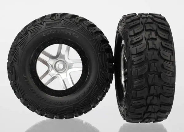 Traxxassct Split-Spoke Satin Chrome, Black Beadlock Wheel, Kumho Tire, (4Wd Front/Rear, 2Wd Rear Only) (6874) 1