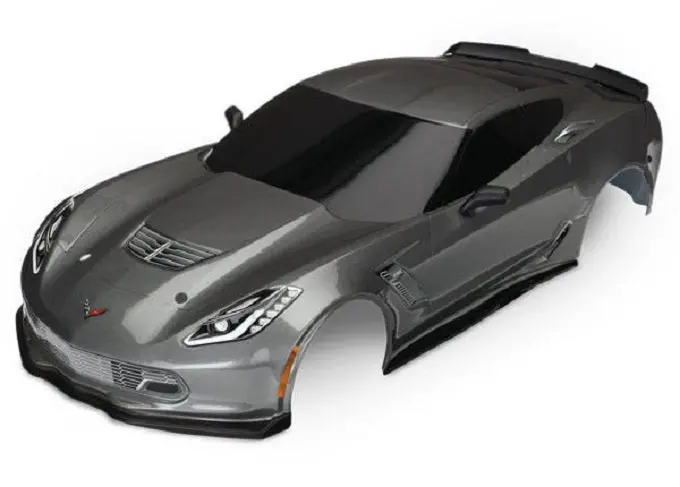 Traxxas Body, Chevrolet Corvette Z06, Graphite (Painted, Decals Applied) (8386A) 1