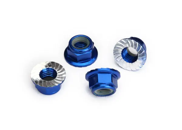 Traxxas 5 Mm Blue Aluminum Serrated Lock Nuts (4) 1