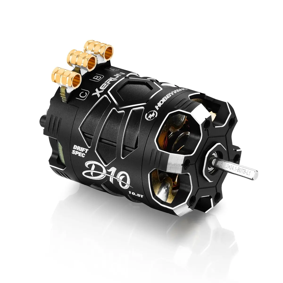 Hobbywing: Xerun D10 Brushless Drift Motor - 10.5T, 4600Kv, Stealth Edition (Black) 1