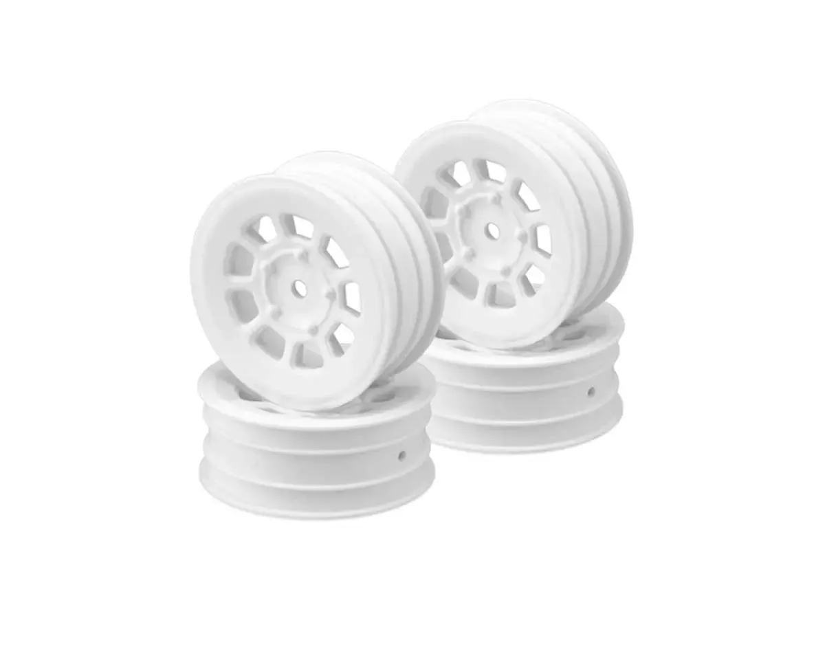 Jconcepts: 9 Shot 2.2 Dirt Oval Front Wheels (White) (4) (B6.1/Xb2/Rb7/Yz2) W/12Mm Hex 1