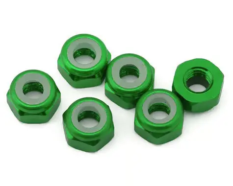 J&T Bearing Co. 3Mm 7075 Aluminum Lock Nuts (Green) (6) 1