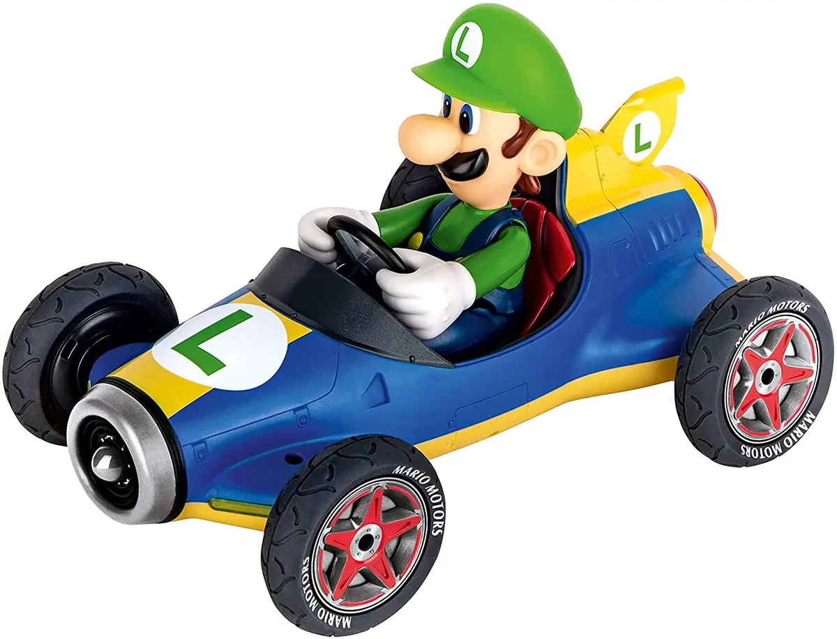 Carrera Rc Official Licensed Mario Kart Mach 8 Luigi 1: 18 Scale 2.4 Ghz Remote Radio Control Car With Rechargeable Life Battery 1