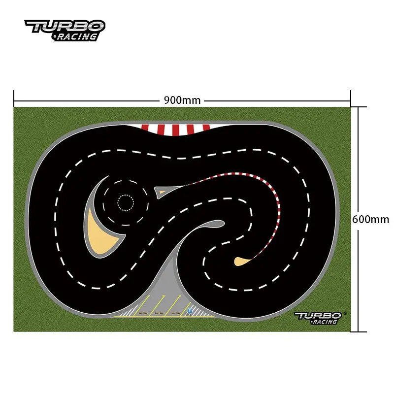 Turbo Racing Spare Race Track Scene Mat Vehicles Model 1/76 Mini Rc Car Parts Plastic Rubber Race Track (90 * 60Cm) 1