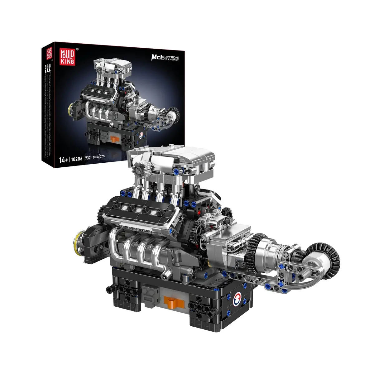 Mould King 10206 Supercharged V8 Engine Building Set | 737 Pcs 1
