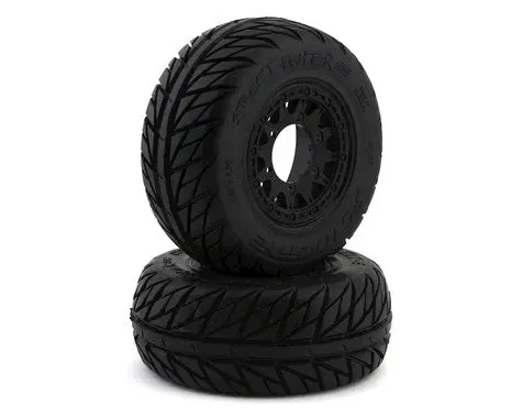 Pro-Line Street Fighter Lp 2.8" Tires W/Raid Rear Wheels (2) (Black) (M2) W/12Mm Removable Hex (Pro1016110) 1