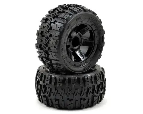 Pro-Line Pre-Mounted Trencher Desperado Wheels (2) (1/16 E-Revo) (Black) (Pro119411) 1