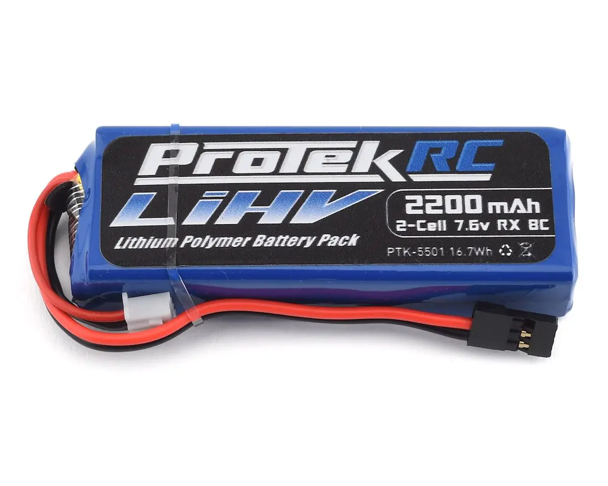 Protek Rc Hv Lipo Receiver Battery Pack (Mugen/Ae/8Ight-X) (7.6V/2200Mah) (W/Balance Plug) (Ptk-5501) 1
