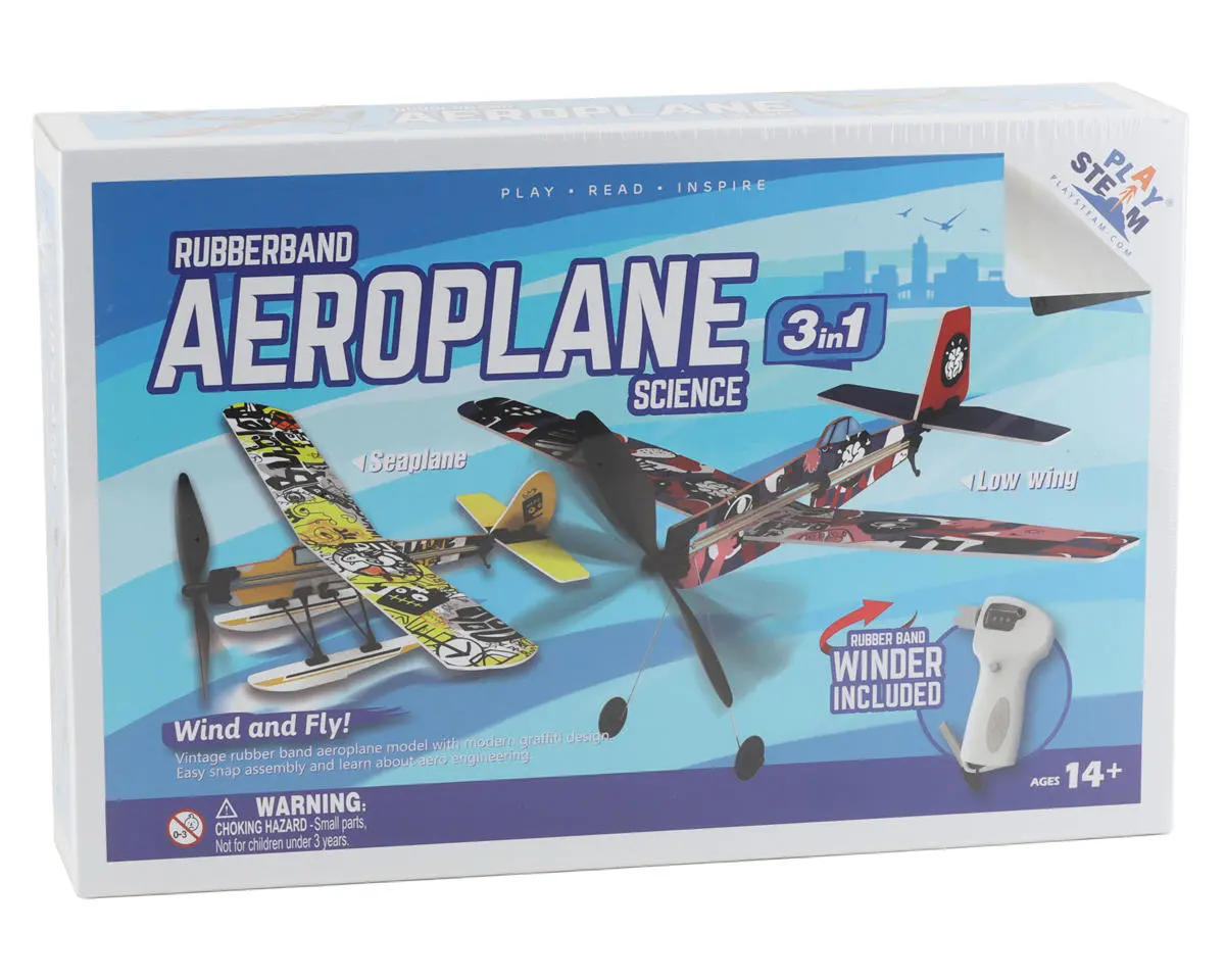Playstem Airplane Science Rubber Band Powered 3-In-1 Airplane Set (Pysxp04203) 1