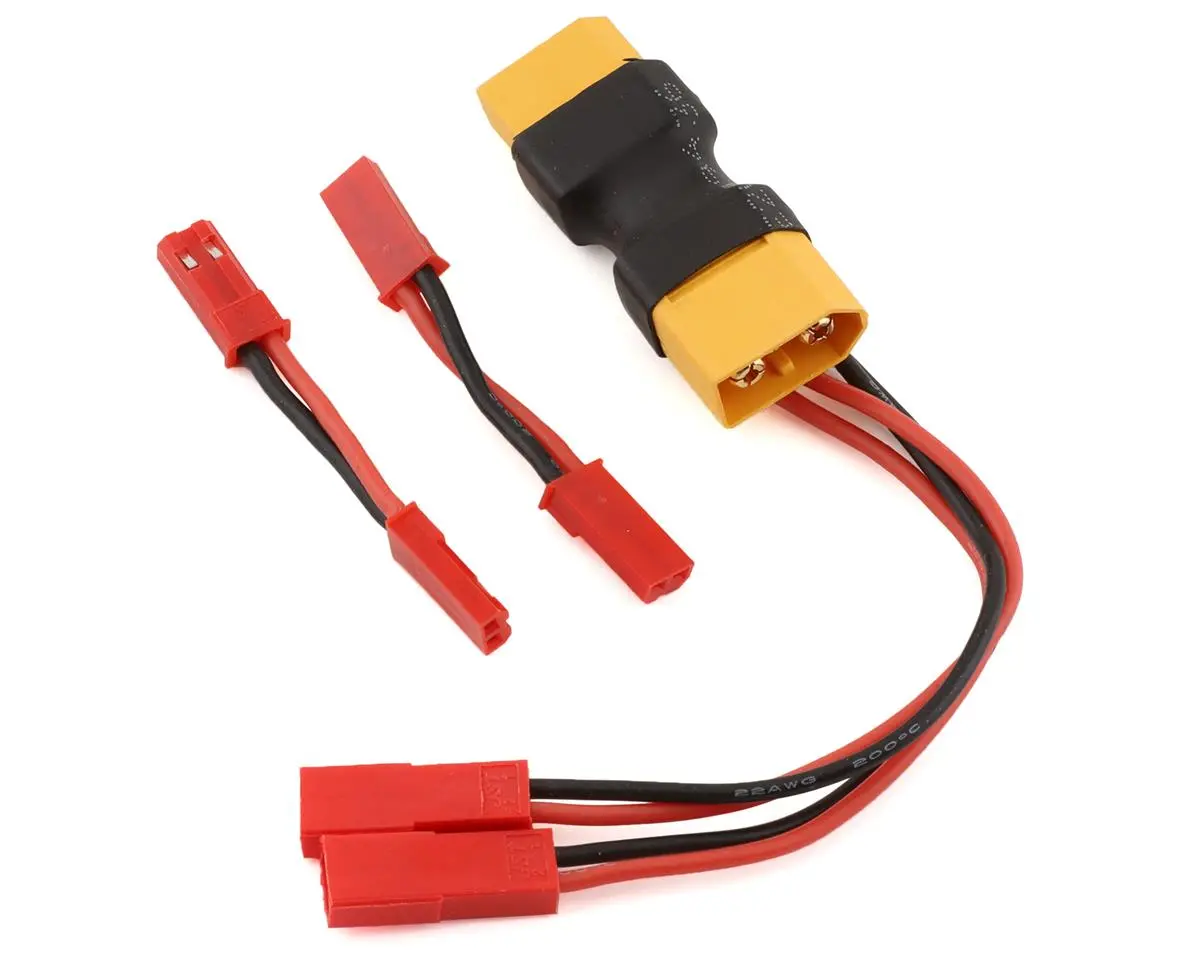 Reefs Rc Xt60 Dual Jst Pass Through W/2 Male-Male Jst Adaptors (Sehreefs121) 1