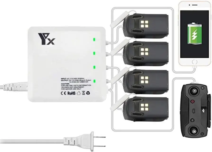 Multiple Battery Charger For Dji Spark Drone Battery And Remote Controller 6 In 1 1