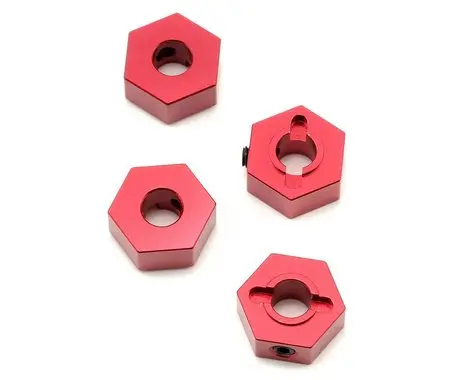 St Racing Concepts 12Mm Aluminum Hex Adapters (Red) (4) (Slash 4X4) Sptst1654r 1