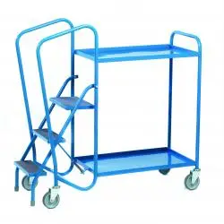 2-Tier Warehouse Picking Trolley With Steps 1