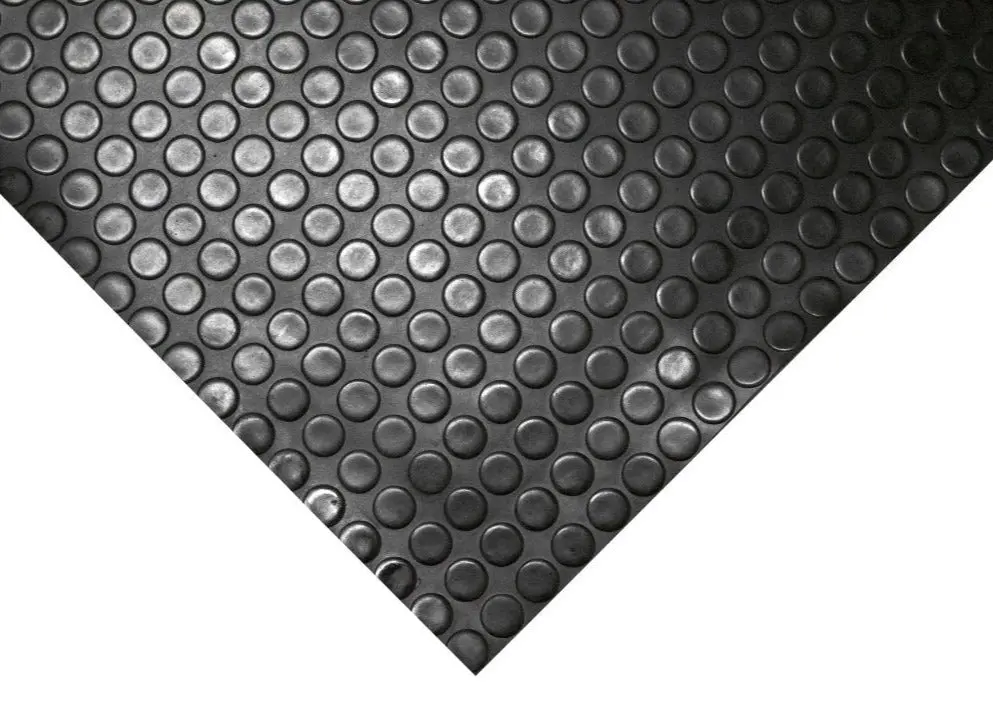 Studded Rubber Coin Matting Rolls (Black) - Cut To Size 1
