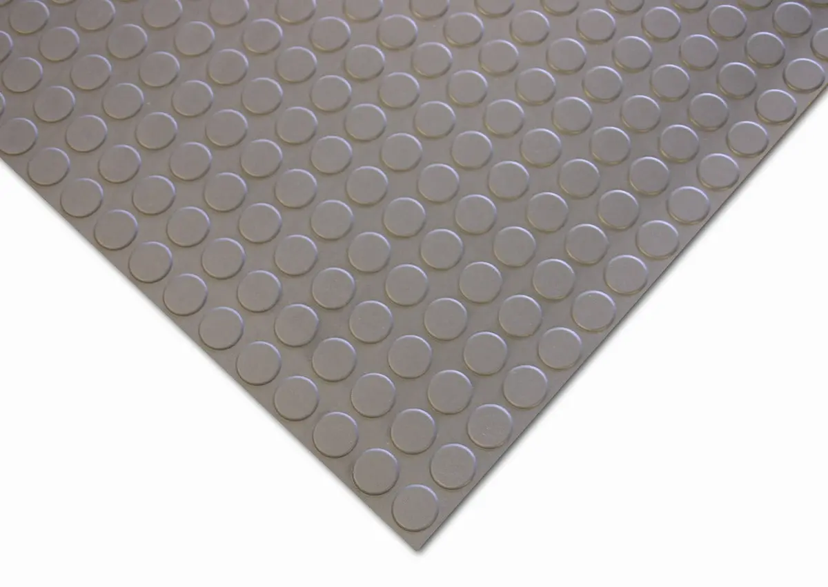 Studded Rubber Flooring Rolls (Grey) - Cut To Size 1
