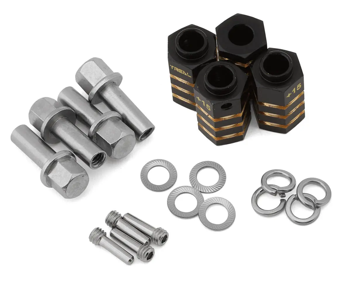 Treal Hobby Traxxas Trx-4 Brass Extended Hex Hubs (Black) (4) (+15Mm) (Tlhttrx4-21) 1