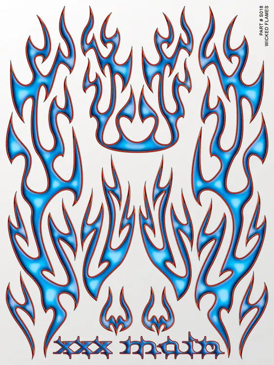 Xxx Main Racing Wicked Flames Sticker Sheet (Xxxs018) 1
