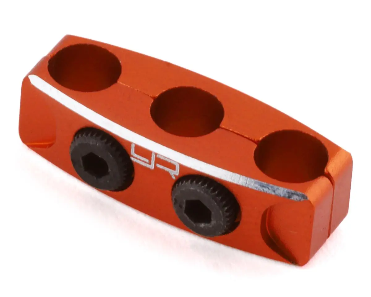 Yeah Racing: 12-14Awg Aluminum Motor Wire Organizer Clamp (Orange) (Yea-Ya-0487Or) 1