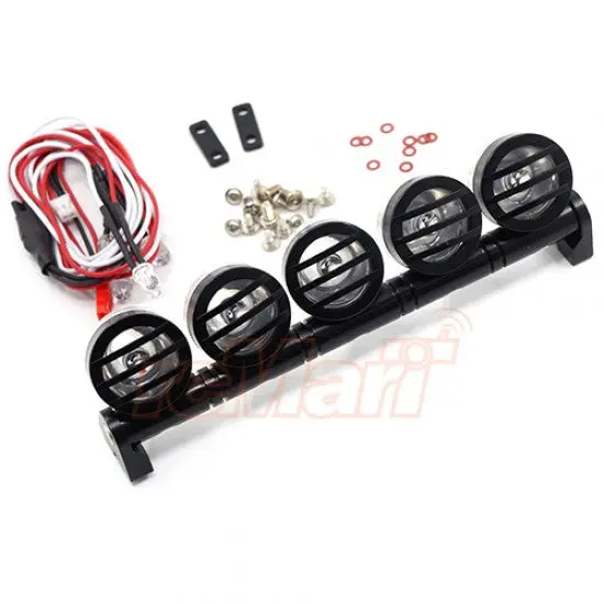 Yeah Racing 1/10 Aluminum Roof 5 White Led Set Black For Rc Truck Crawler (Ya-0370Bk) 1