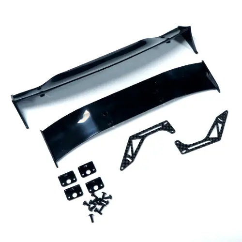 Yeah Racing Carbon Graphite Spoiler Wing Mount W/ Plastic Wings For 1/10 Drift Type A (Ya-0508) 1