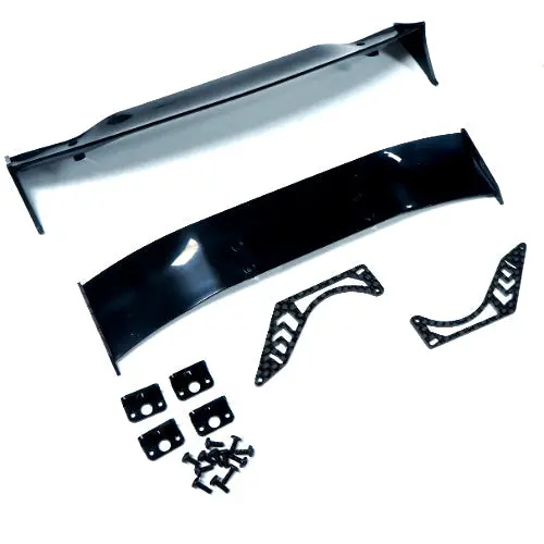Yeah Racing Carbon Graphite Spoiler Wing Mount W/ Plastic Wings For 1/10 Drift Type B (Ya-0509) 1