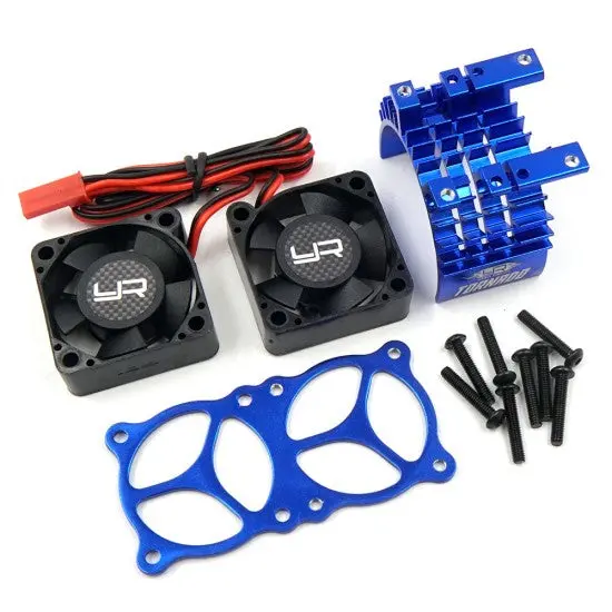 Yeah Racing Aluminum 540 550 Motor Heat Sink W/Twin Tornado High Speed Fan (Blue) (Ya-0643Bu) 1