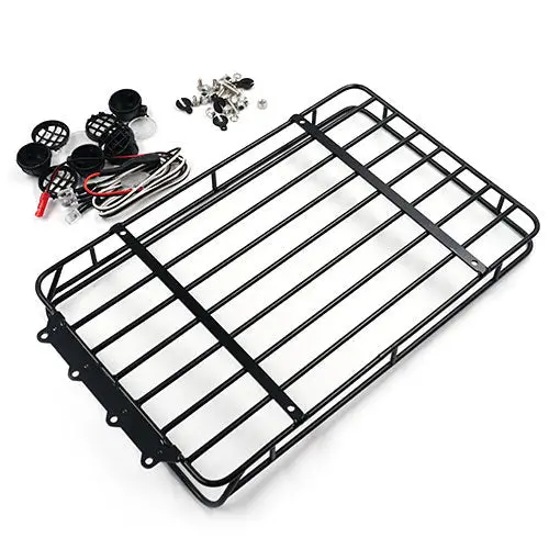 Yeah Racing Metal Roof Rack W/ White Leds For Trx-4 Bronco Axial Scx10 Ii Cherokee (Trx4-059) 1