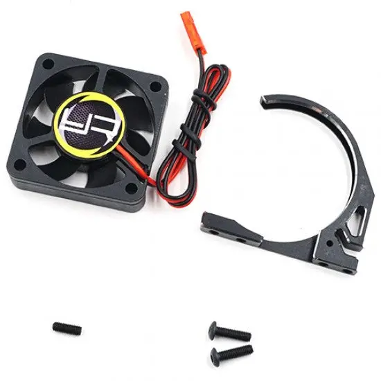 Yeah Racing Aluminum 7075 Fan Mount W/Ya-0327 40Mm Tornado Fan For 1/8 Motor Mount (Ya0581bk) 1