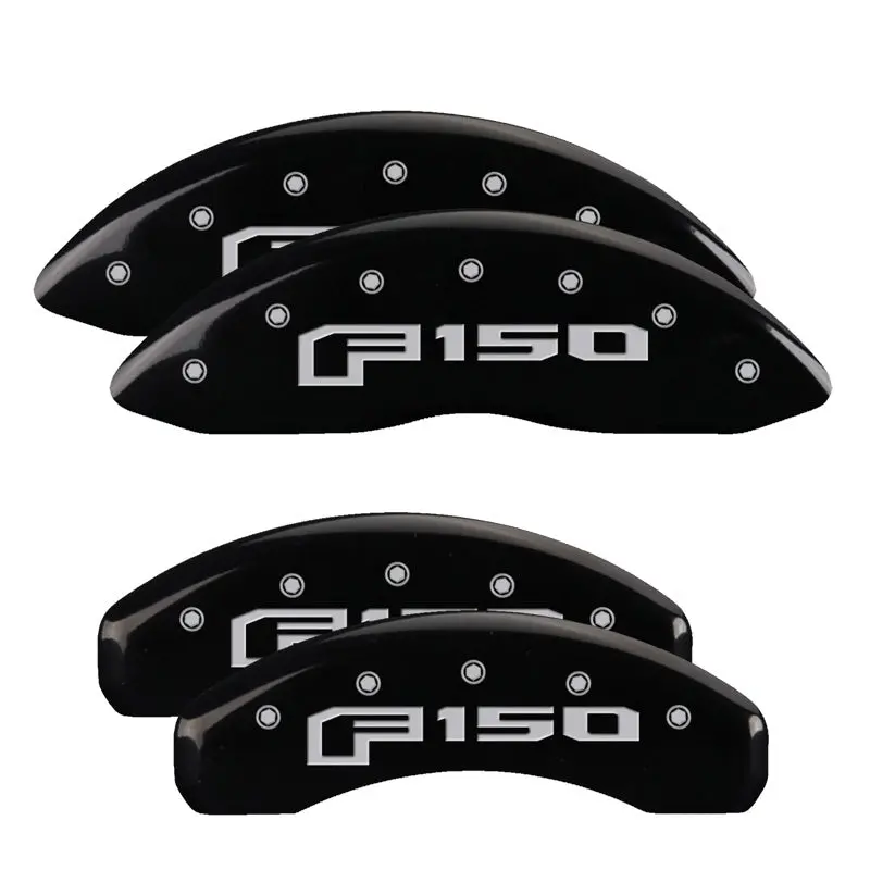 Mgp Engraved Oval Logo Caliper Covers — Front & Rear — Black Finish With Silver Accent For 2018 Ford Expedition 1