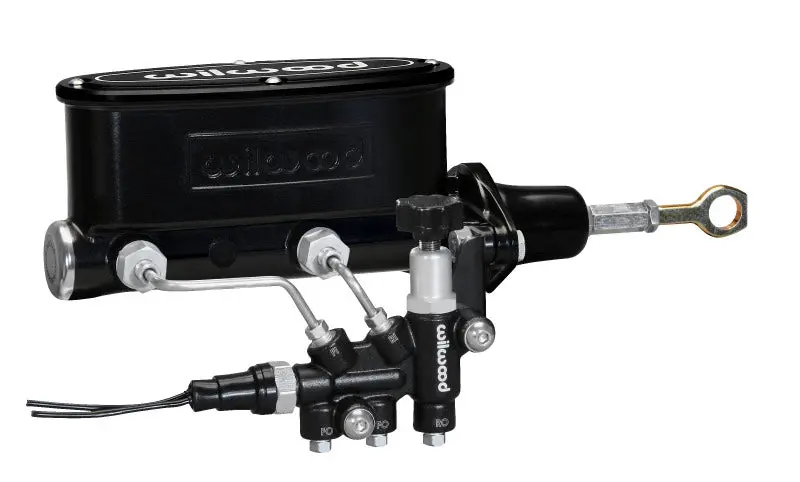 Wilwood Hv Tandem Master Cylinder Kit With Left-Hand Bracket & Proportioning Valve – 7/8-Inch Bore, Black, For Classic Mustangs 1
