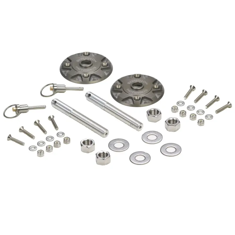 Hotchkis Universal Hood Pin Security Kit – Stainless Steel, Adjustable Mounting 1