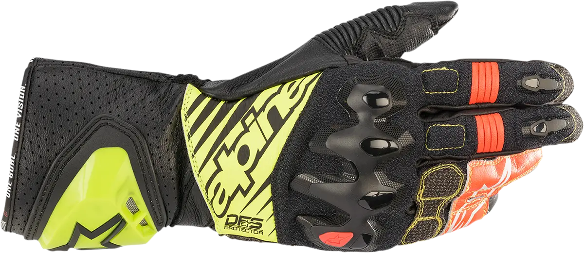 Alpinestars Gp Tech V2 Racing Gloves — Black/Yellow/White/Red Colorway — Size Large (3556622-1503-L) 1