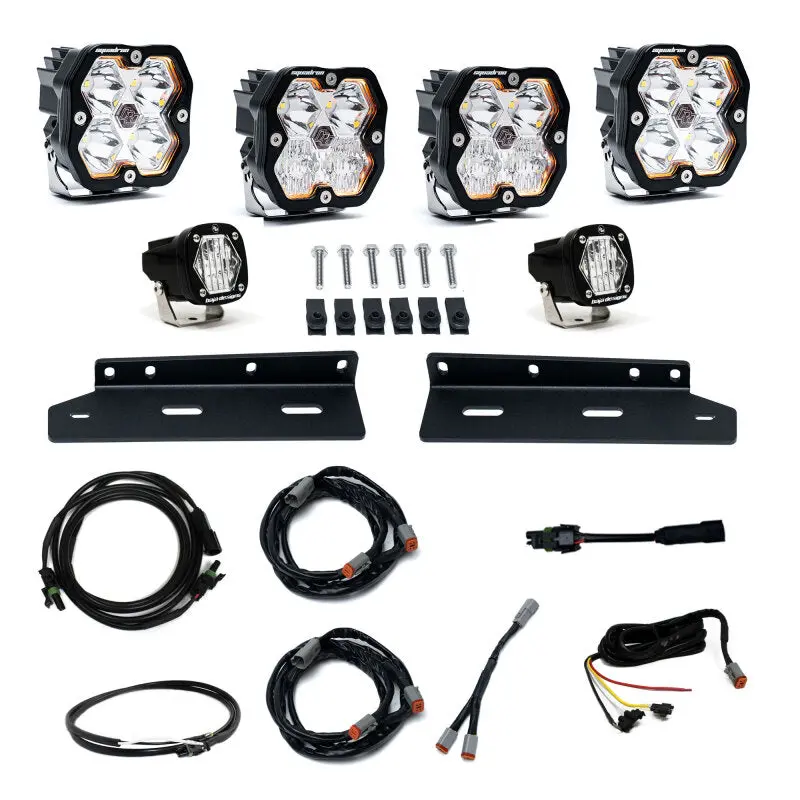 Baja Designs Squadron Sport 2.0 Fog Pocket Kit – Multi-Pattern Led, Clear Lens, Fits 2021–2025 Ford Raptor 1