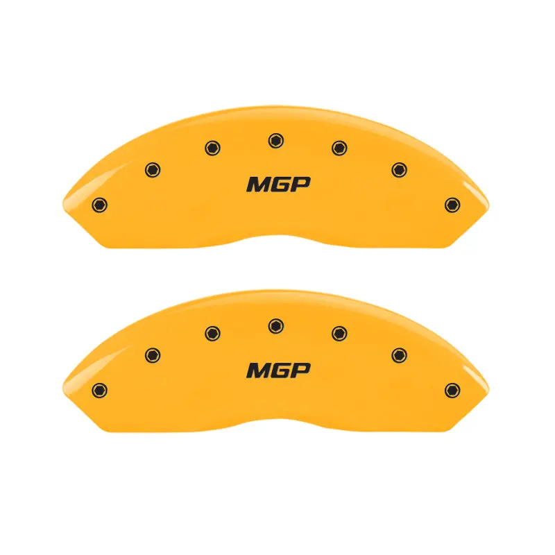 Mgp Engraved Brake Caliper Covers – Dual-Axis Yellow Finish, Black Char, Universal Fit 1